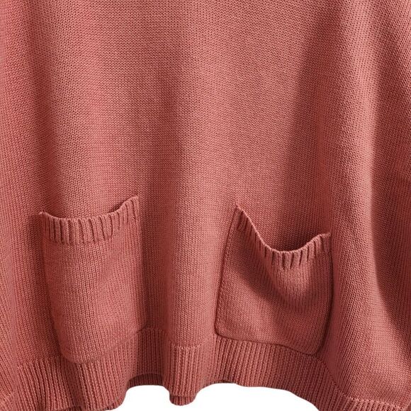 J.‎ Crew Sweater Womens XL Dusty Pink Cashmere Cotton Patch Pockets Mock Neck - Picture 4 of 10
